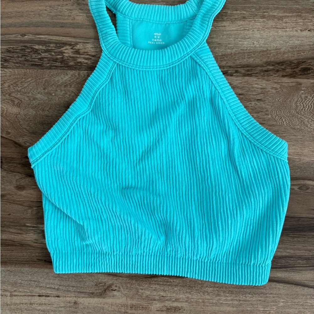 NWOT Aerie Aqua Ribbed Tank Top